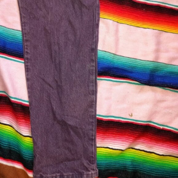 Vintage 90s Lorielle Purple Denim High Waist Women's Size 13/14 Tapered Jeans. - Picture 3 of 10